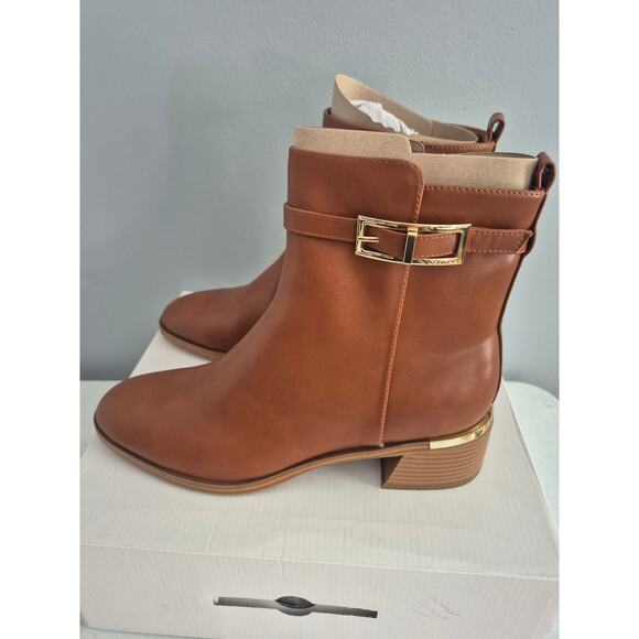 Calvin Klein Women's Jallis US 9.5M Natural Brown Block Heel Dress Booties - Picture 4 of 6